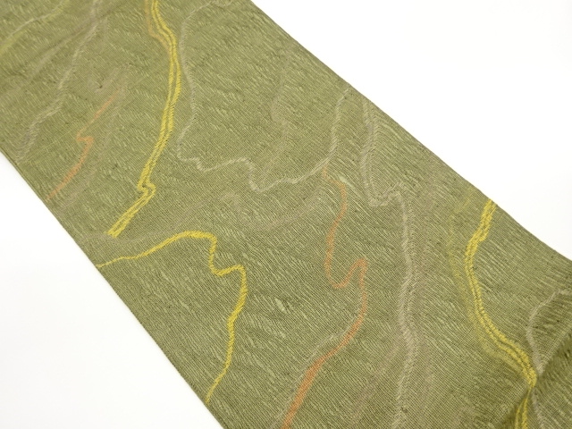 JAPANESE KIMONO / FUKURO OBI / KIN-TOSHI / WOVEN ABSTRACT PATTERN